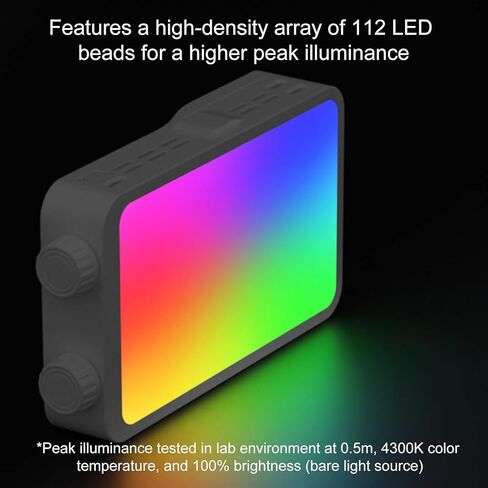 fosa LED Video Light, 40W 112 LEDs Portable Fill Light with 3000K-7000K Color Temperature Adjustment, Built in 3000mAh Battery, for Photography Vlog Live Streaming in Kuwait