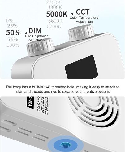 fosa LED Video Light, 40W 112 LEDs Portable Fill Light with 3000K-7000K Color Temperature Adjustment, Built in 3000mAh Battery, for Photography Vlog Live Streaming in Kuwait