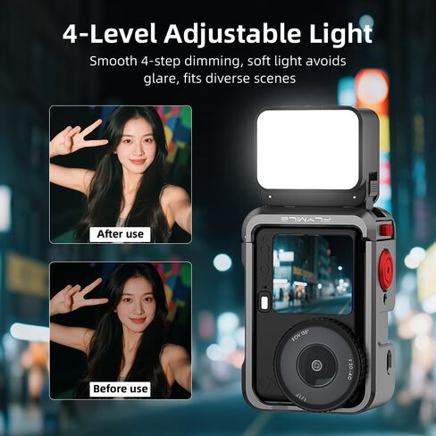 Magnetic Fixation Fast Charging Fill Light for DJI OSMO Action 6 Selfie Lighting Photography Accessory Waterproof Splash-Proof 4-Level Adjustable Light with Long Lasting Battery Life in Saudi Arabia