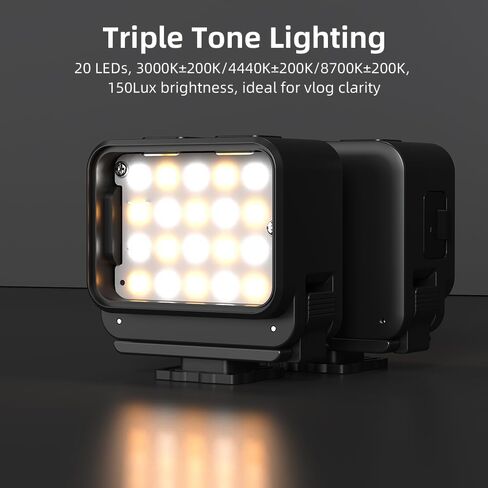 Magnetic Fixation Fast Charging Fill Light for DJI OSMO Action 6 Selfie Lighting Photography Accessory Waterproof Splash-Proof 4-Level Adjustable Light with Long Lasting Battery Life in Saudi Arabia