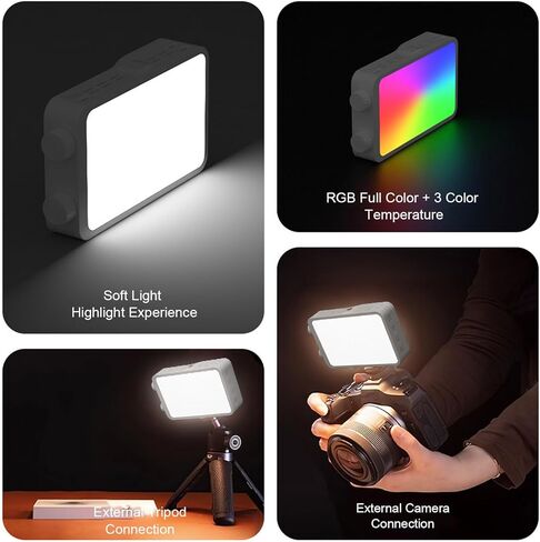 ضوء ملء RGB بقدرة 40 وات، إضاءة فيديو محمولة بسطوع 3000-7000 كلفن، 160 إضاءة قابلة لإعادة الشحن مع فتحة ملولبة 1/4 بوصة للتصوير المباشر في الهواء الطلق in Saudi Arabia