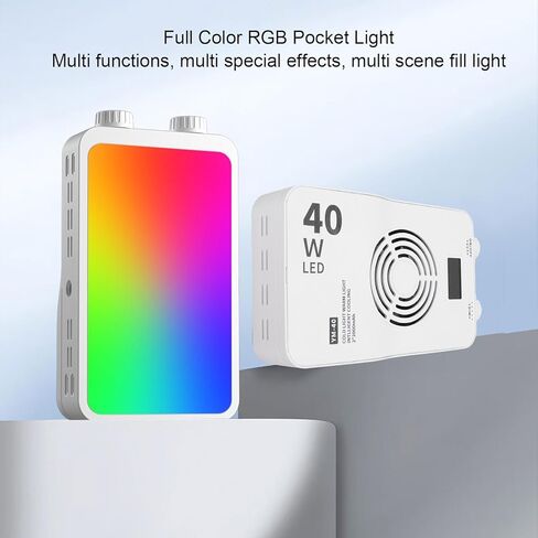 ضوء ملء RGB بقدرة 40 وات، إضاءة فيديو محمولة بسطوع 3000-7000 كلفن، 160 إضاءة قابلة لإعادة الشحن مع فتحة ملولبة 1/4 بوصة للتصوير المباشر في الهواء الطلق in Saudi Arabia