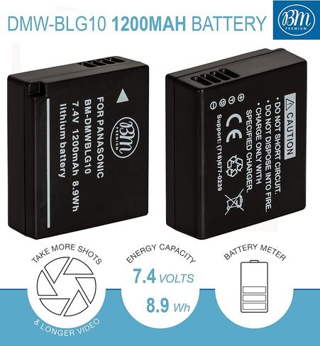بطارية BM Premium DMW-BLG10 لباناسونيك لوميكس DC-G100، DC-ZS80، DC-ZS99، DC-GX9، DC-LX100 II، DC-ZS200، DC-ZS70، DMC-GX80، DMC-GX85، DMC-ZS60، DMC-ZS100، DMC-GF6، DMC-GX7K، كاميرات DMC-LX100K in Saudi Arabia