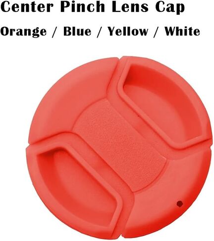 72 77 82 86mm Orange Blue Yellow White Colorful Center Pinch Lens Cap Cover Lid for Snap-on Front Plastic Excellent(72mm,White) in Saudi Arabia