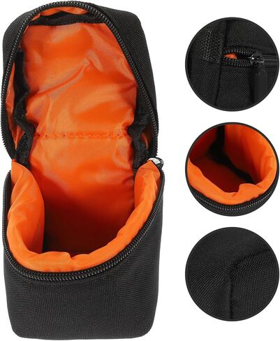POPETPOP Camera Lens Storage Bag with Zipper Portable Padded Protective Pouch Shockproof Lens Case for Dslr and Mirrorless Cameras Travel Photography in Saudi Arabia