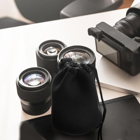 NOLITOY Waterproof Anti-shock Camera Lens Pouch and Protective Cover for Dslr Lenses, Elastic Shockproof Lens Storage Bag for Outdoor Photography and Travel in Saudi Arabia