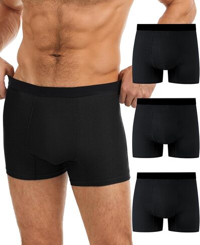 Men's Incontinence Underwear, Leakproof Boxer Briefs for Bladder Control, Regular Absorbency Modal Panties 3 Pack (Multicolor01, Large) in Kuwait