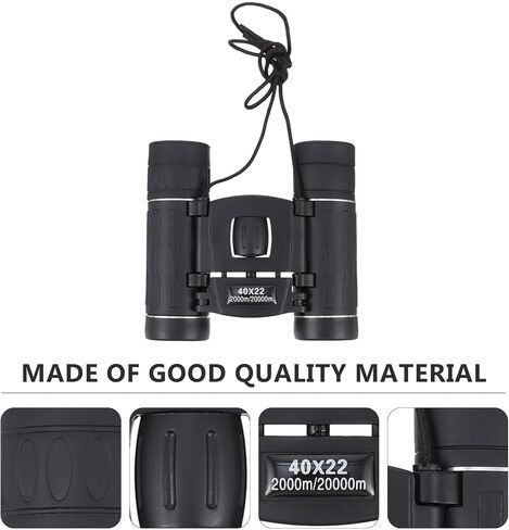 Gadpiparty 40x22 Mini Pocket Binoculars Outdoor High Magnification Telescope with Anti-Reflective Coating, Portable Travel and Camping Sightseeing Binoculars for Adults, Black in Saudi Arabia
