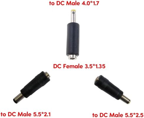Universal DC3.5x1.35mm Female to DC4.0x1.7mm/5.5x2.1mm/DC5.5x2.5mm Male Adapter for Laptop, Camera Plug Converter in Saudi Arabia
