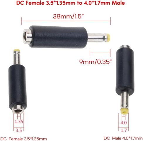 Universal DC3.5x1.35mm Female to DC4.0x1.7mm/5.5x2.1mm/DC5.5x2.5mm Male Adapter for Laptop, Camera Plug Converter in Saudi Arabia