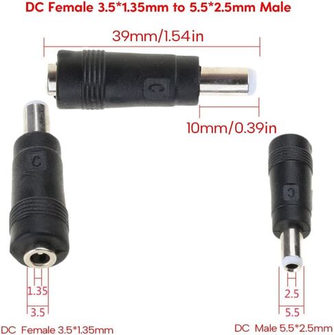 Universal DC3.5x1.35mm Female to DC4.0x1.7mm/5.5x2.1mm/DC5.5x2.5mm Male Adapter for Laptop, Camera Plug Converter in Saudi Arabia