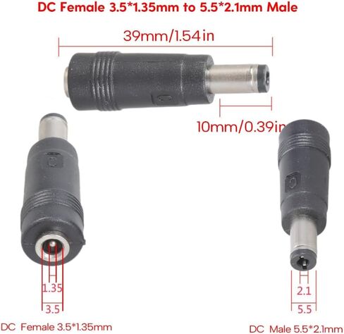 Universal DC3.5x1.35mm Female to DC4.0x1.7mm/5.5x2.1mm/DC5.5x2.5mm Male Adapter for Laptop, Camera Plug Converter in Saudi Arabia