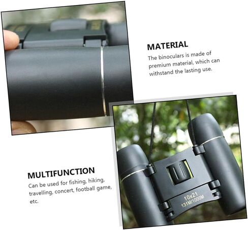 Kisangel High Definition 10x Magnification Travel Binoculars Portable Compact Outdoor Telescope for Hiking and Wildlife Observation Black in Saudi Arabia