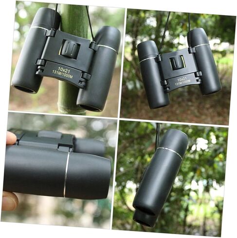 Kisangel High Definition 10x Magnification Travel Binoculars Portable Compact Outdoor Telescope for Hiking and Wildlife Observation Black in Saudi Arabia