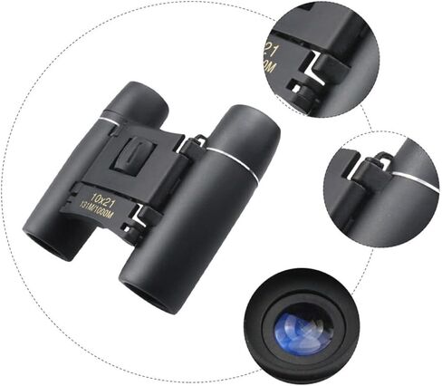 Kisangel High Definition 10x Magnification Travel Binoculars Portable Compact Outdoor Telescope for Hiking and Wildlife Observation Black in Saudi Arabia