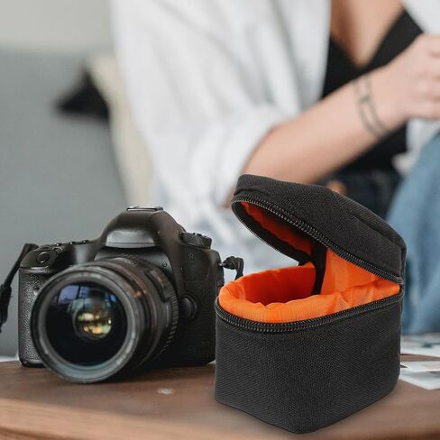 Padded Portable Camera Lens Bag with Zipper Closure Shockproof Protective Storage Pouch for Dslr and Mirrorless Cameras Travel Carry Case in Saudi Arabia