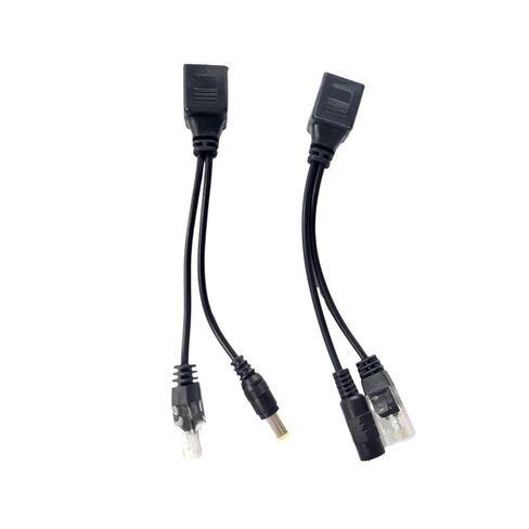 2/5/10-pair POE Cable, Passive Ethernet Power Adapter, Splitter, RJ45, Power Module, 12-48V(2 Pairs,White) in Kuwait