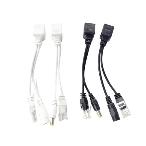 2/5/10-pair POE Cable, Passive Ethernet Power Adapter, Splitter, RJ45, Power Module, 12-48V(2 Pairs,White) in Saudi Arabia