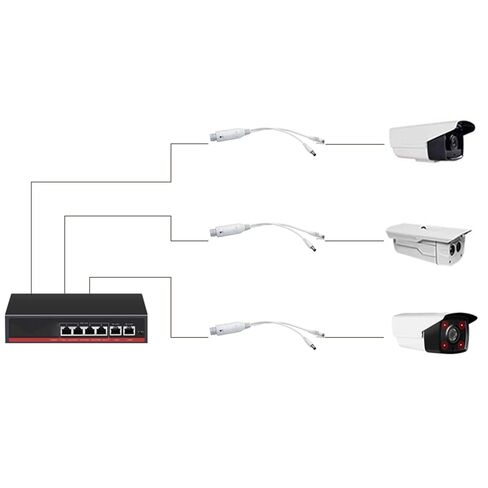 محول فاصل POE 48 فولت إلى 12 فولت وحدة إمداد الطاقة تحويل عالي الكفاءة لكاميرا IP CCTV مادة ABS للمراقبة الخارجية in Kuwait