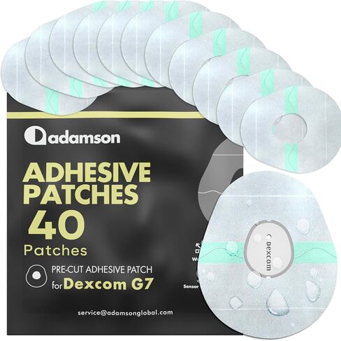 Adamson Dexcom G7 Over Patches Waterproof – 20 Clear Adhesive Patches – Transparent CGM Covers No Glue on Sensor – Strong Hold – Hypoallergenic & Sweatproof in Saudi Arabia