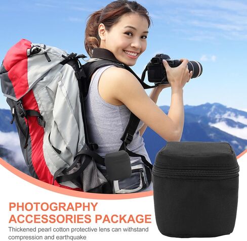 حقيبة عدسة صغيرة مقاومة للصدمات حقيبة تخزين عدسة الكاميرا المحمولة Dslr حقيبة ملحقات الكاميرا مع حلقة حزام للتصوير في الهواء الطلق in Saudi Arabia