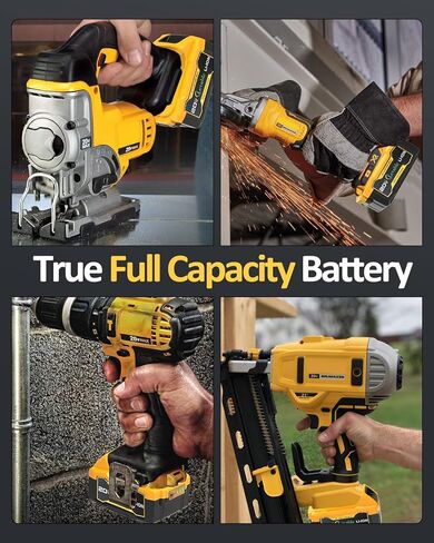 【شحن سريع USB-C】 استبدال بطارية Dewalt 20V Max مع منفذ إدخال/إخراج من النوع C شحن سريع 65 وات، متوافق مع بطارية Dewalt 20V DCB180 DCB181 DCB200 DCB203 DCB204 DCB205 DCB206 in Kuwait