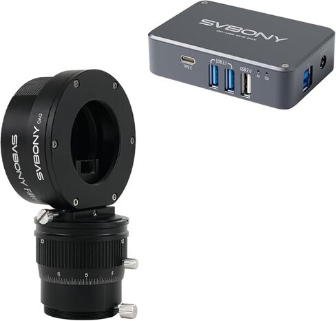 SVBONY SV238 Off-Axis Guider with SV226P M42-M48 Filter Drawer Set with SV241 Astronomy Telescope Power Adapter, Micro DC USB HUB, High-Speed Output, Integrated USB Hub for Outdoor Astrophotography in Saudi Arabia