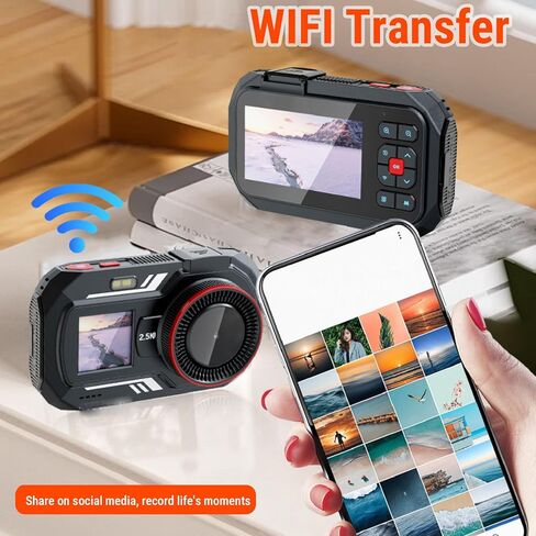 Zopsc Digital Camera 48MP QHD with WiFi and Dual Screen, 16x Zoom Selfie Camera for Travel Photography, Compact Vlog Cam for Beginners (Black) in Saudi Arabia