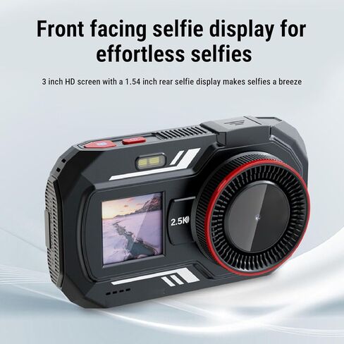 Zopsc Digital Camera 48MP QHD with WiFi and Dual Screen, 16x Zoom Selfie Camera for Travel Photography, Compact Vlog Cam for Beginners (Black) in Saudi Arabia