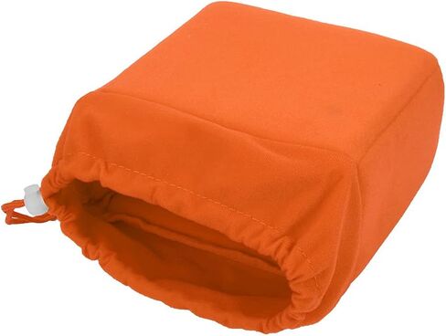 Shockproof Foldable Camera Insert Bag, Drawstring Camera Lens Pouch Lens Cases for Lenses, Cable and Other Photography Gear (Orange) in Saudi Arabia
