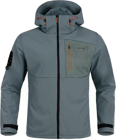 GEMYSE Men's Lightweight Rain Jacket Waterproof Raincoat Hooded Softshell Windbreaker for Outdoor Hiking Travel in Saudi Arabia