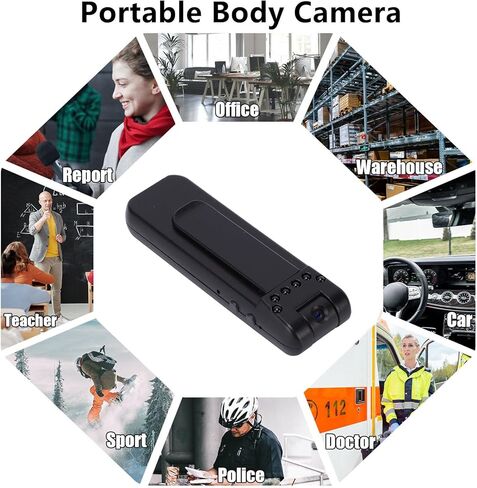 Dpofirs 1080P HD Wearable Video Recording Camcorder with Rotating Lens, Motion Detection Auto Recording for Conference, Outdoor, and Hobby Workshops in Saudi Arabia