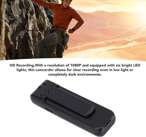 Dpofirs 1080P HD Wearable Video Recording Camcorder with Rotating Lens, Motion Detection Auto Recording for Conference, Outdoor, and Hobby Workshops in Saudi Arabia