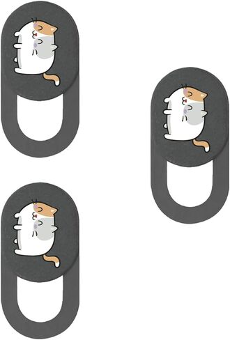 3pcs Cartoon Kitten Camera Covers Webcam Slide for Laptop PC Web Privacy Protector Sticker Camera Blockers in Saudi Arabia