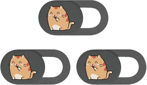 3pcs Cartoon Kitten Camera Covers Webcam Slide for Laptop PC Web Privacy Protector Sticker Camera Blockers in Saudi Arabia