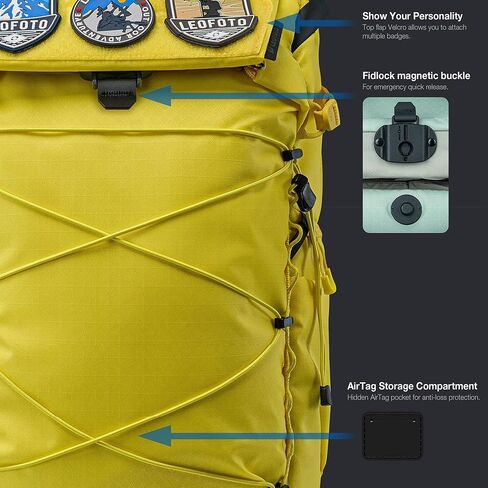 حقيبة ظهر LEOFOTO BPA-35L الكل في واحد بعدسات الكاميرا للسفر والتصوير في الهواء الطلق، مقاومة للماء DSLR/حقيبة التنزه بدون مرآة، متوافقة مع الكاميرات والعدسات والطائرات بدون طيار in Saudi Arabia