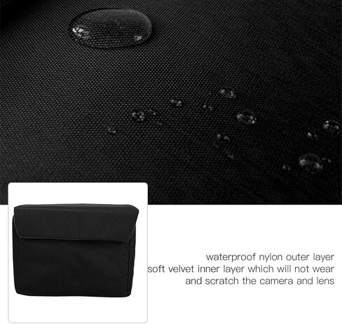Qiilu Thickened Shockproof DSLR Camera Lens Insert Bag Padded Partition Case High Performance (Black) in Saudi Arabia