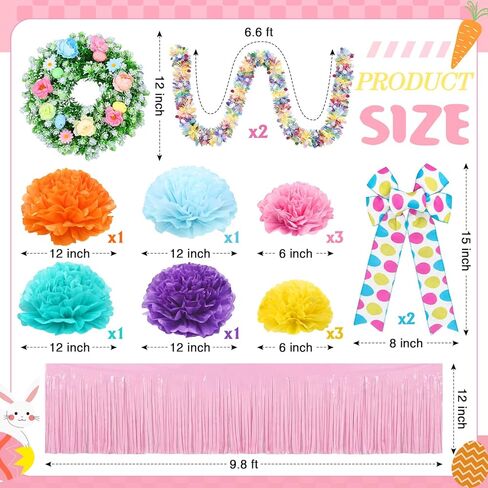 16 Pcs Fall Golf Cart Decorations Autumn Thanksgiving Party Decorations Festival Bowties Fall Wreath Tinsel Garland Fringe Tissue Paper Flowers for Golf Cart Party Supplies Decor in Saudi Arabia