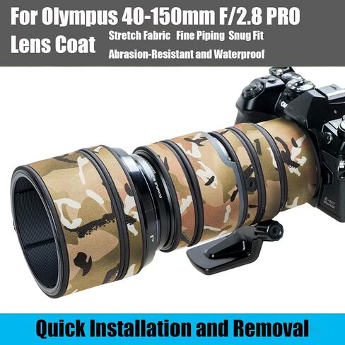 Lens Cover for Olympus 40-150mm F/2.8 PRO camouflage Camera Lens Protection Sleeve (Color #Withered grass camouflage - Waterproof) Rain Cover in Saudi Arabia
