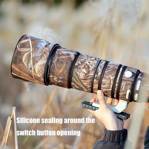 غطاء عدسة Canon RF 800mm F/5.6 L هو غطاء حماية لعدسة الكاميرا المموهة USM (لون #تمويه الغابة - مقاوم للماء) غطاء للمطر in Kuwait