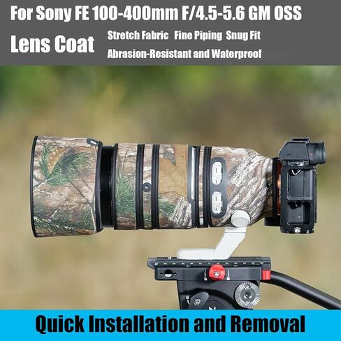 غطاء عدسة سوني FE 100-400 ملم F/4.5-5.6 GM OSS غطاء حماية لعدسة الكاميرا المموهة (اللون # تمويه عشبي ذابلة - مقاوم للماء) غطاء للمطر in Kuwait