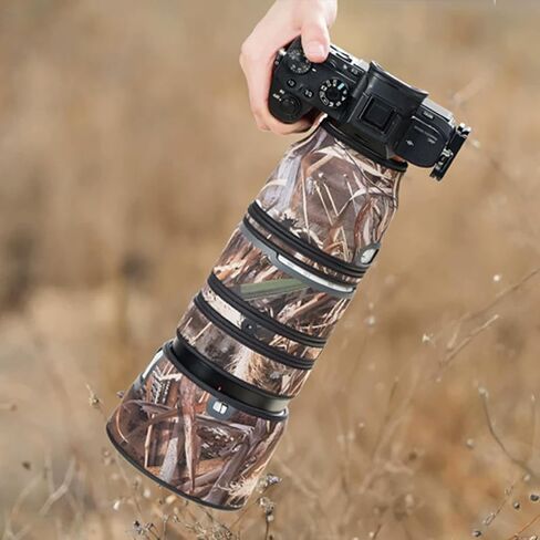 غطاء عدسة سوني FE 100-400 ملم F/4.5-5.6 GM OSS غطاء حماية لعدسة الكاميرا المموهة (اللون # تمويه عشبي ذابلة - مقاوم للماء) غطاء للمطر in Kuwait