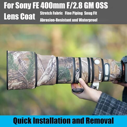 غطاء حماية لعدسة الكاميرا المموهة Sony FE مقاس 400 مم F/2.8 GM OSS (لون #تمويه عشبي ذابلة - مقاوم للماء) غطاء للمطر in Kuwait