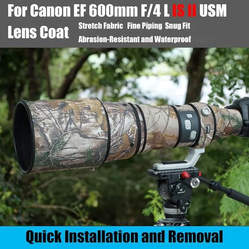 غطاء عدسة Canon EF 600mm F/4 L is II USM غطاء حماية لعدسة الكاميرا المموهة (اللون #Green Leaf Camouflage - مقاوم للماء) غطاء للمطر in Kuwait