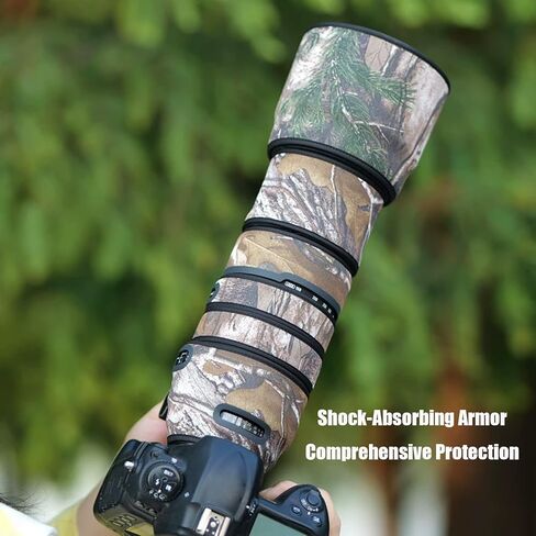 غطاء حماية لعدسات الكاميرا المموهة Sigma 150-500mm F/5-6.3 DG OS HSM (اللون #Green Leaf Camouflage - مقاوم للماء) غطاء للمطر in Kuwait