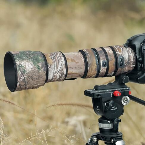 غطاء حماية لعدسات الكاميرا المموهة Sigma 150-500mm F/5-6.3 DG OS HSM (اللون #Green Leaf Camouflage - مقاوم للماء) غطاء للمطر in Kuwait