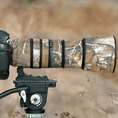 غطاء حماية لعدسات الكاميرا المموهة Sigma 150-500mm F/5-6.3 DG OS HSM (اللون #Green Leaf Camouflage - مقاوم للماء) غطاء للمطر in Kuwait
