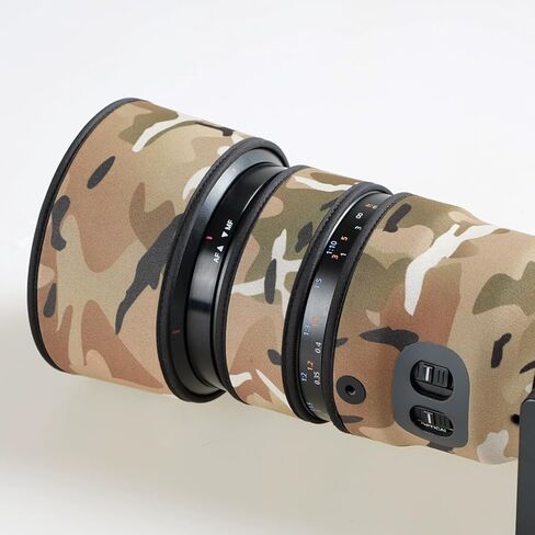 غطاء حماية لعدسات الكاميرا المموهة Sony FE 90 مم F/2.8 Macro G OSS (اللون # تمويه العشب الذابل - مقاوم للماء) غطاء للمطر in Kuwait