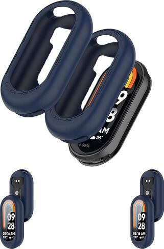 [عبوتان] حافظة لهاتف Xiaomi Smart Band 10، غطاء حماية من السيليكون SmartBand، سهل التركيب، مقاوم للسقوط، ناعم، حافظة واقية لـ Xiaomi Band 10 (أسود + أبيض) in Kuwait