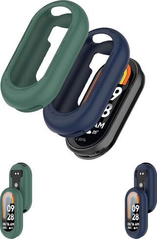 [عبوتان] حافظة لهاتف Xiaomi Smart Band 10، غطاء حماية من السيليكون SmartBand، سهل التركيب، مقاوم للسقوط، ناعم، حافظة واقية لـ Xiaomi Band 10 (أسود + أبيض) in Kuwait